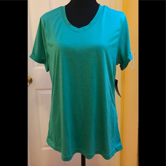 ♦️Athletic Works Green V-Neck Tee | Sz L/G (12-14) | NWT - Picture 5 of 12